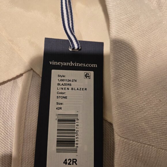 NWT Vineyard Vines Linen Blazer Jacket Stone 42R - Picture 4 of 5